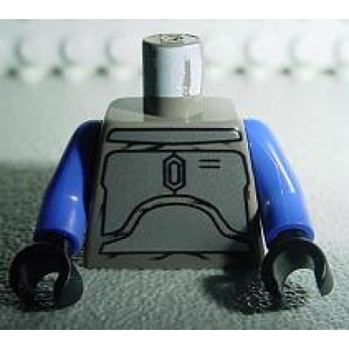 dark gray torso sw mandalorian armor plates silver pattern jango fett violet arms black hands