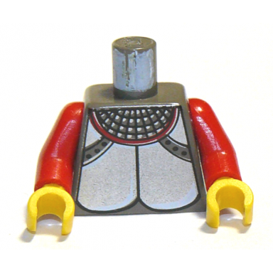 dark gray torso castle knights kingdom plate armor silver pattern red arms yellow hands