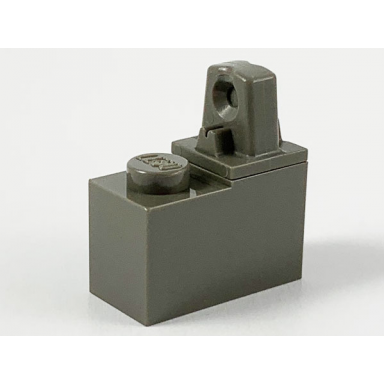 dark gray hinge brick 1 x 2 locking with 1 finger top