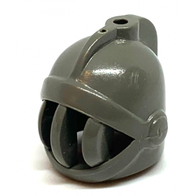 dark gray minifigure headgear helmet castle with fixed face grille