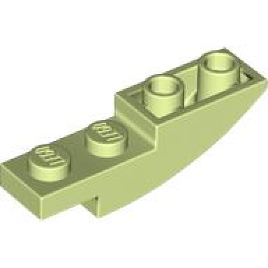 yellowish green slope curved 4 x 1 inverted