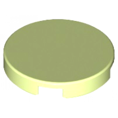 yellowish green tile round 2 x 2 with bottom stud holder