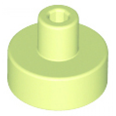 yellowish green tile round 1 x 1 with bar and pin holder