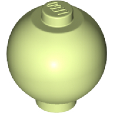 yellowish green brick round 2 x 2 sphere with stud robot body