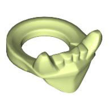 yellowish green minifigure lower jaw with fangs