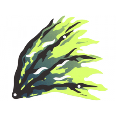 yellowish green cloth wing dragon right with black and dark blue streaks pattern