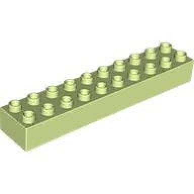 yellowish green duplo brick 2 x 10