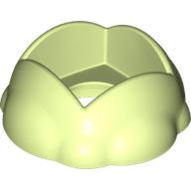 yellowish green duplo rock round with hole in center