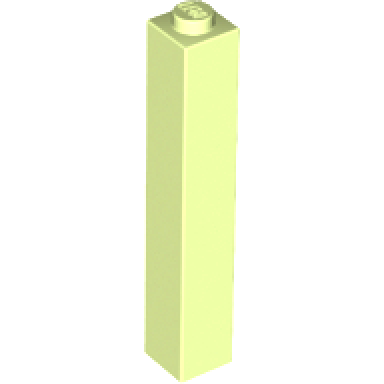 yellowish green brick 1 x 1 x 5 - solid stud