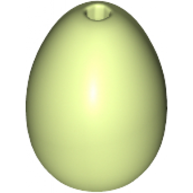 yellowish green egg with small pin hole