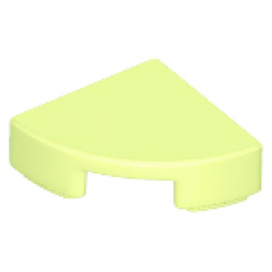 yellowish green tile round 1 x 1 quarter