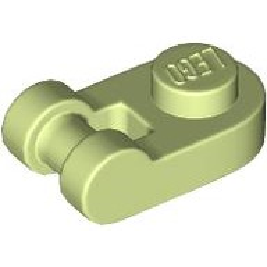 yellowish green plate round 1 x 1 with bar handle