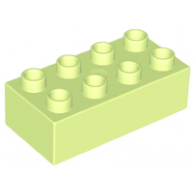 yellowish green duplo brick 2 x 4