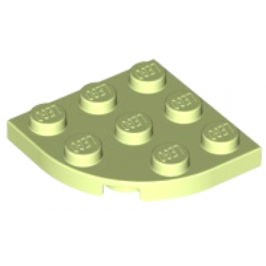 yellowish green plate round corner 3 x 3