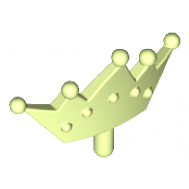 yellowish green minifigure crown tiara 5 points rounded ends