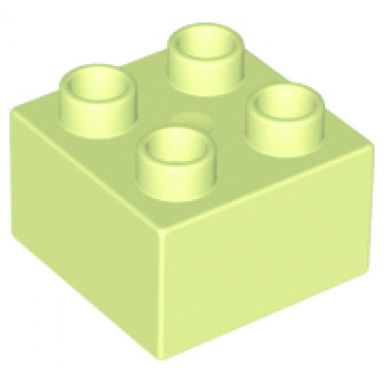 yellowish green duplo brick 2 x 2