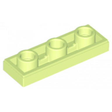yellowish green tile modified 1 x 3 inverted with hole