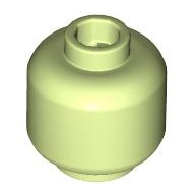 yellowish green minifigure head plain