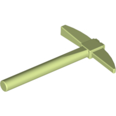 yellowish green minifigure utensil pickaxe