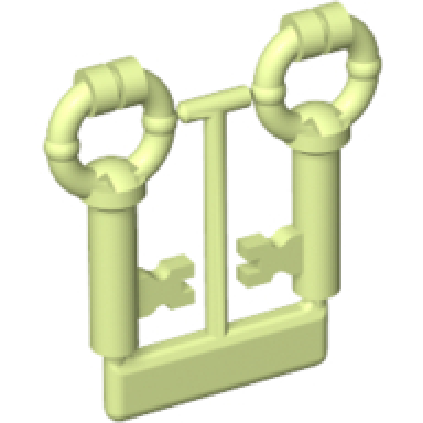 yellowish green minifigure utensil keys 2 on sprue