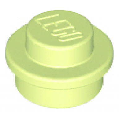 yellowish green plate round 1 x 1