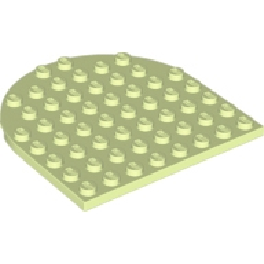 yellowish green plate round 8 x 8 rounded end