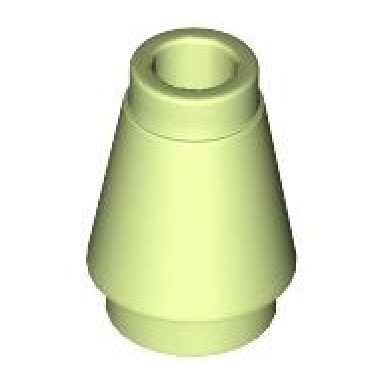 yellowish green cone 1 x 1 with top groove