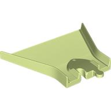 yellowish green duplo train track fuller with ramp