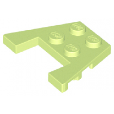yellowish green wedge plate 3 x 4 with stud notches