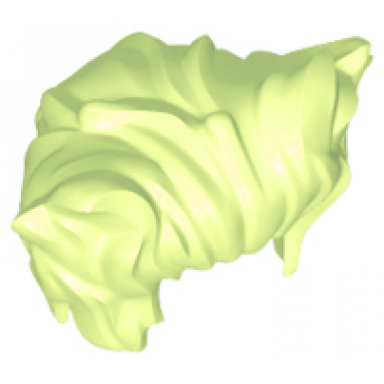 yellowish green minifigure hair swept back with spikes on side