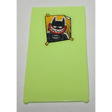 yellowish green glass for window 1 x 4 x 6 with batman poster with joker smile pattern sticker - set 70912
