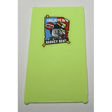 yellowish green glass for window 1 x 4 x 6 with i believe in harvey dent poster pattern sticker - set 70912