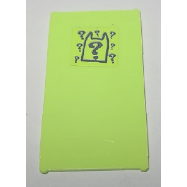 yellowish green glass for window 1 x 4 x 6 with batman cowl outline and riddler question marks and tally marks on opposite side pattern stickers - set 70912