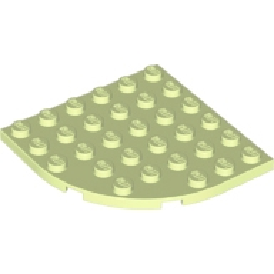 yellowish green plate round corner 6 x 6