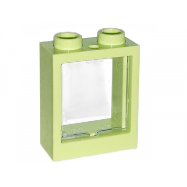 yellowish green window 1 x 2 x 2 flat front with trans-clear glass 60592 60601