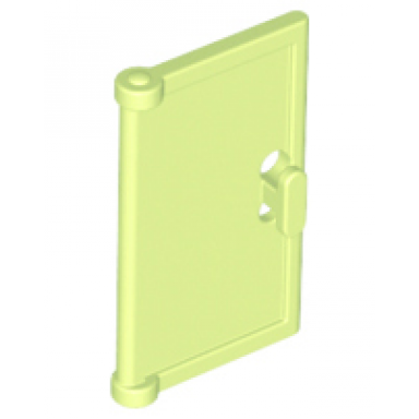 yellowish green door 1 x 2 x 3 with vertical handle mold for tabless frames