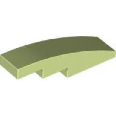 yellowish green slope curved 4 x 1