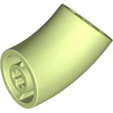 yellowish green brick round 2 x 2 d 45 degrees elbow 25.5mm standing height