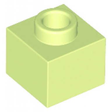 yellowish green brick modified 1 x 1 x 2 3 with open stud