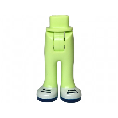 yellowish green mini doll hips and trousers with back pockets with white shoes dark blue laces and soles pattern - thick hinge
