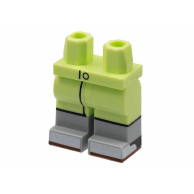 yellowish green hips and legs with light bluish gray boots black labcoat outline white toes pattern