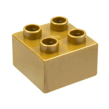 flat dark gold duplo brick 2 x 2