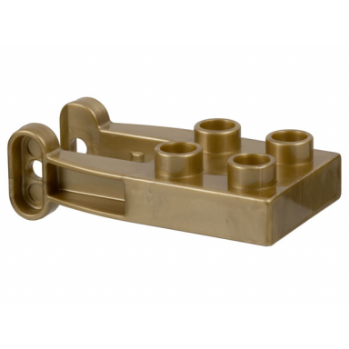flat dark gold duplo plate 2 x 2 with tow rope holder arms