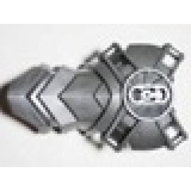 flat silver hero factory full torso armor with 4 handles