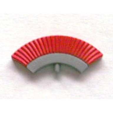 flat silver minifigure crest with red plumes pattern