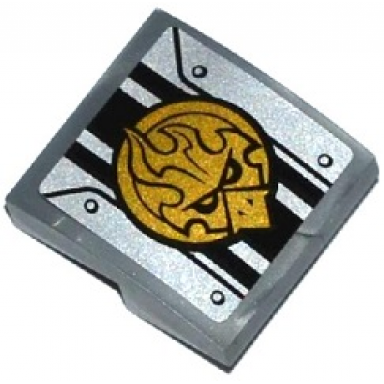flat silver slope curved 2 x 2 x 2 3 with black stripes chima eagle emblem and rivets pattern sticker - set 70223