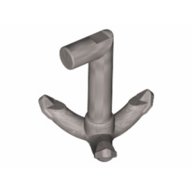 flat silver hook grappling with side bar