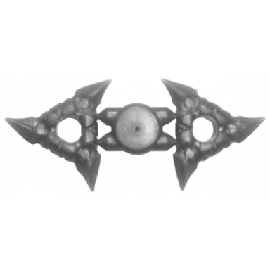 flat silver minifigure weapon shuriken throwing star with textured grips 2 on sprue