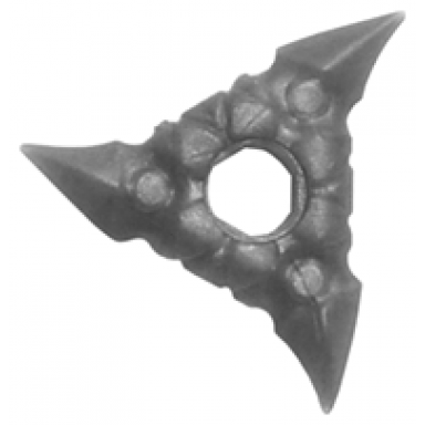 flat silver minifigure weapon shuriken throwing star with textured grips