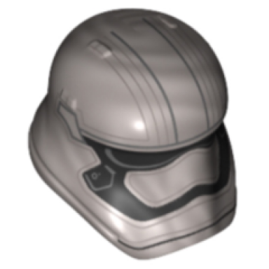 flat silver minifigure headgear helmet sw stormtrooper ep 8 captain phasma pointed mouth pattern